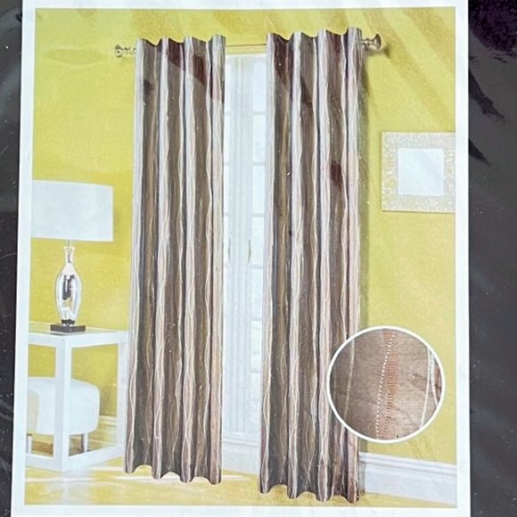 NEW! Set of 2 Cassino Home Tab Back Panel Curtains Drapes, Each 55" x 96" - Picture 10 of 12